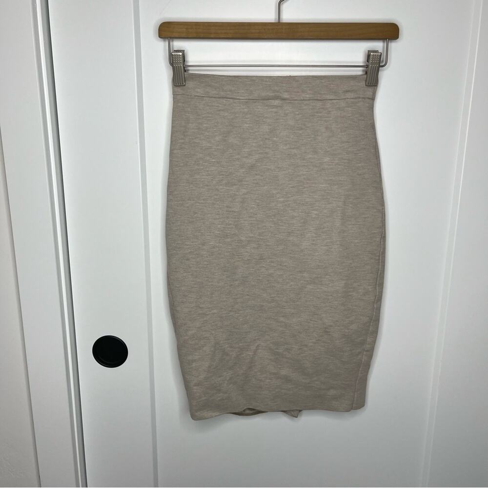MaxMara Marled Ivory Zip Back Stretch Pencil Skirt Size 44